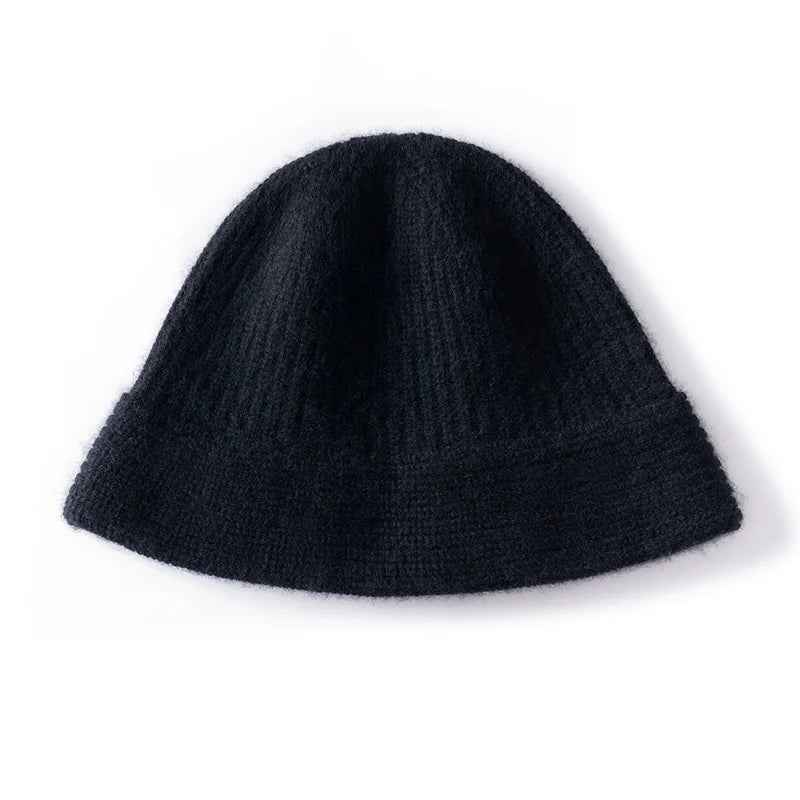Ribbed Cashmere Knit Winter Hat