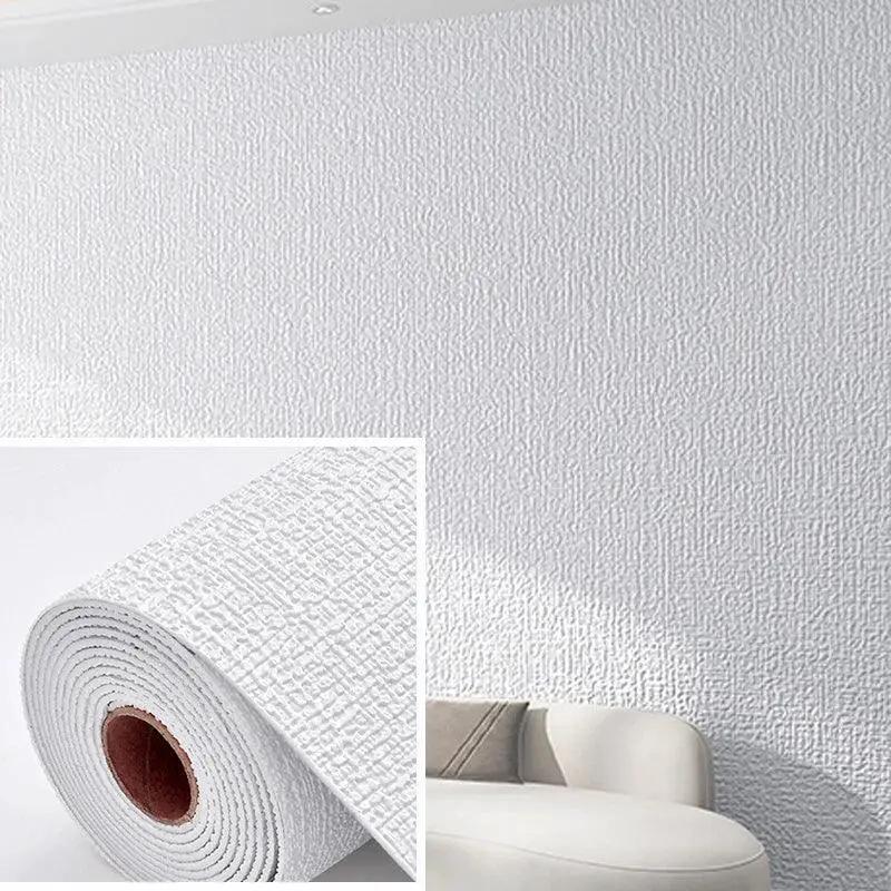 Linen Wallpaper Self Adhesive 3D Wall Stickers Waterproof