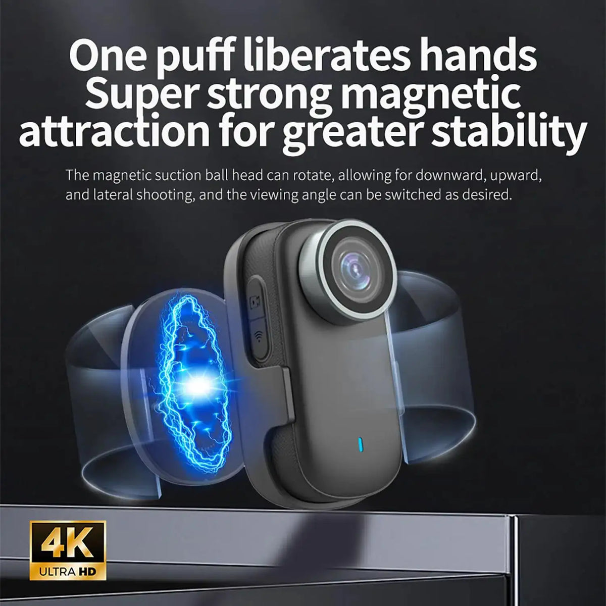 WiFi 4K Mini Thumb Came Bike Cam Motorcycle Sport Cam Portable Magnetic Chest Fixed Bodycam Sports DV Camcorder 30M Waterproof