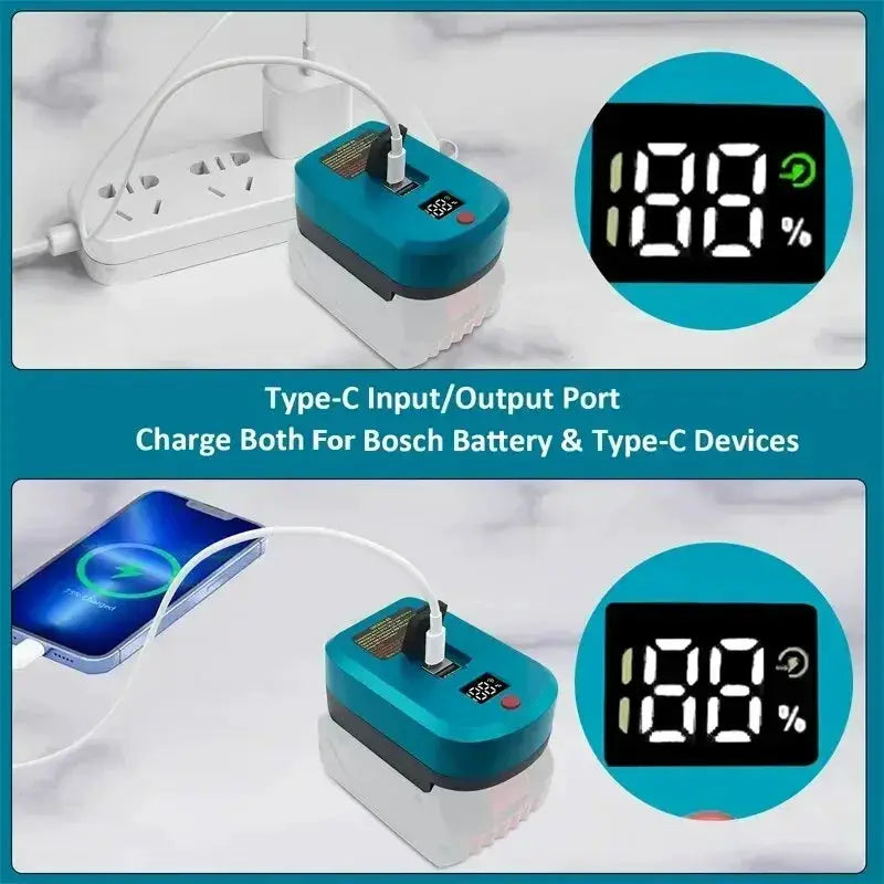 Fast USB Type C Adapter for Makita Bosch Milwaukee DeWalt