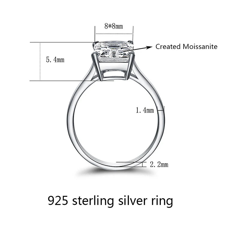 Moissanite Ring in Sterling Silver Passed — product view 5