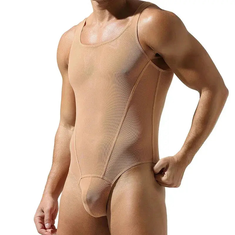 Mens Compression Bodysuit Breathable Shapewear Fit