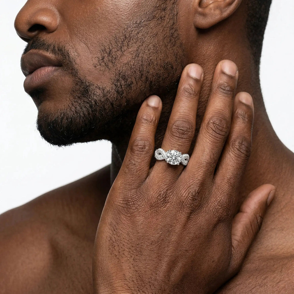 Luxury Moissanite Engagement Ring Style PHFNL — product image 5