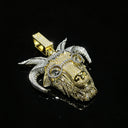 D Iced Out Goat Pendant