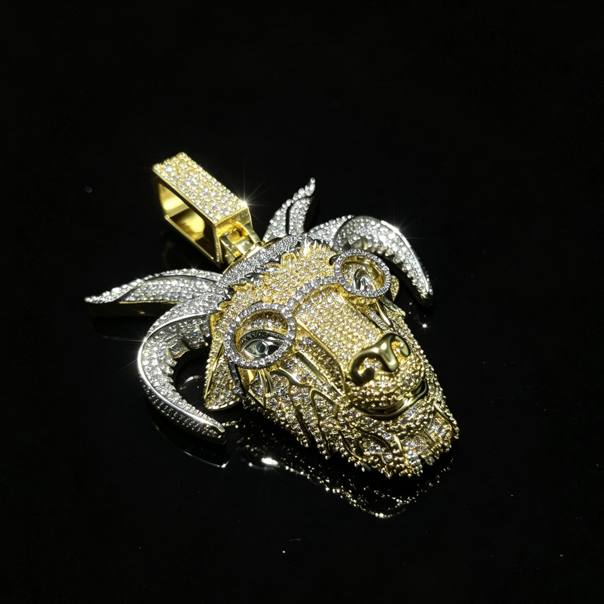 D Iced Out Goat Pendant