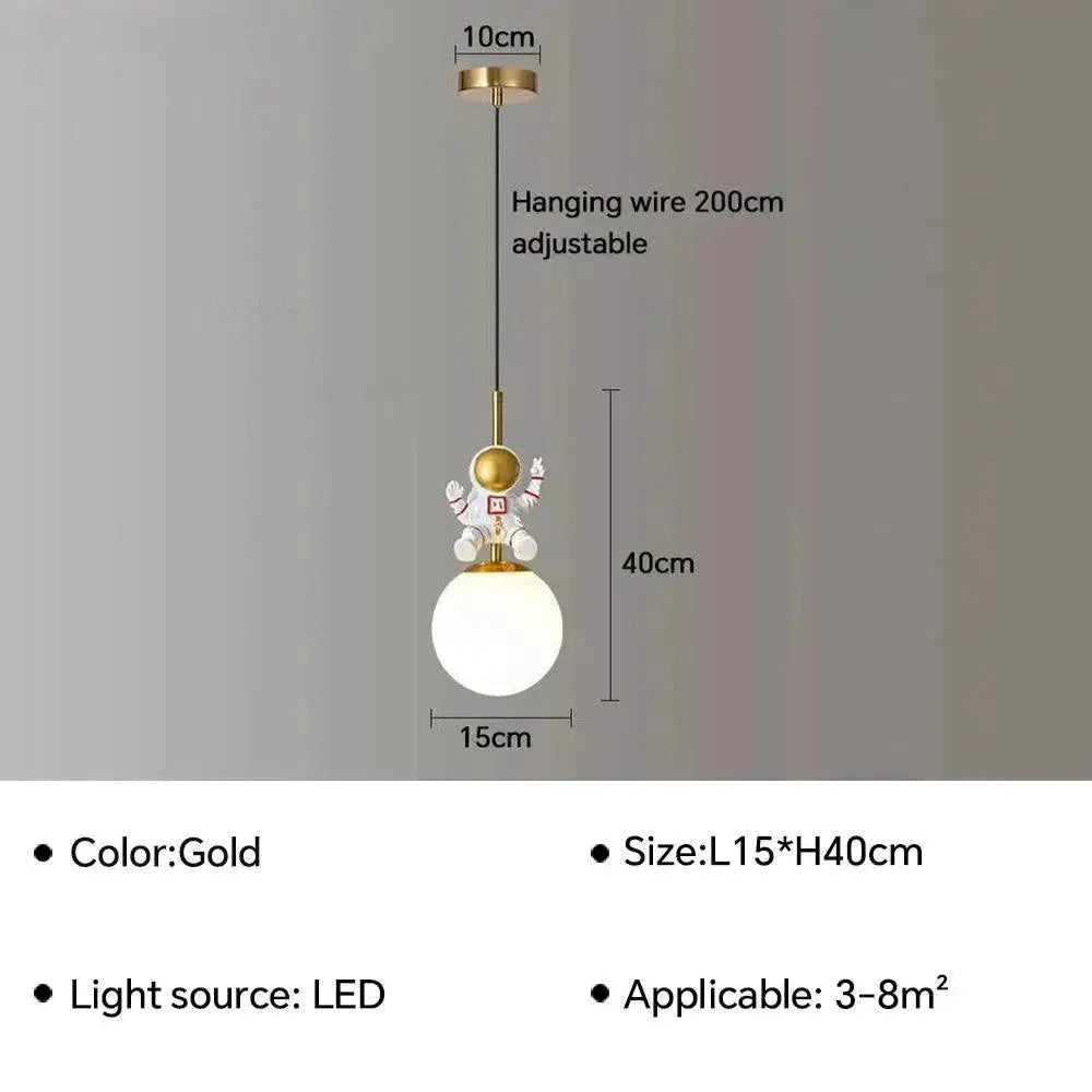 Safe Astronaut Pendant Light for Kids — Style - A