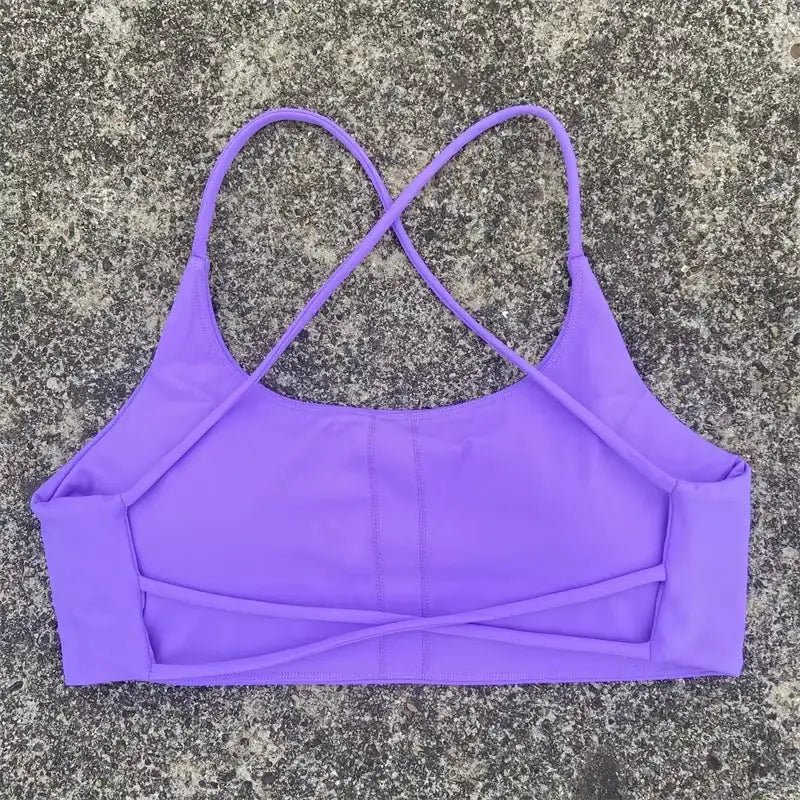 Breathable Spaghetti Strap Sports Bra Cross Back — product view 13