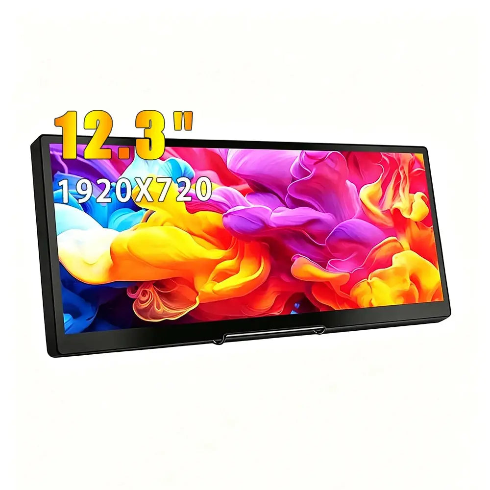 12.3-inch Portable Monitor Long Touch IPS Screen Type-C HDMI for Laptops PC Xbox PS5 Switch - Multimedia External Display