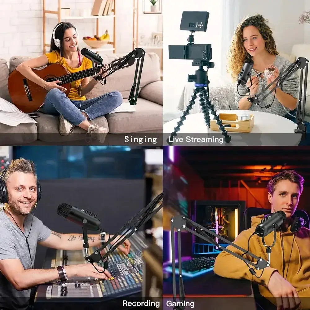 Professional USB Streaming Podcast Microphone Kit for Twitch - OurLum.com