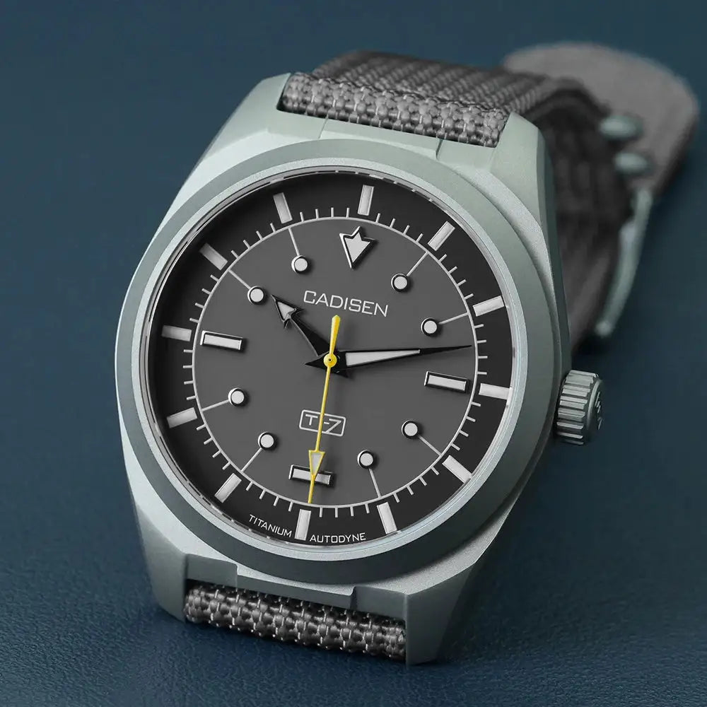 CADISEN TI-7 Autodyne Titanium Automatic Mechanical Watch Man Canvas Wristwatch MIYOTA 8215 Watches USA Warehouse Delivery