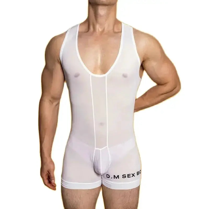 Men Breathable Ice Vest Bodysuit Compression Shapewear