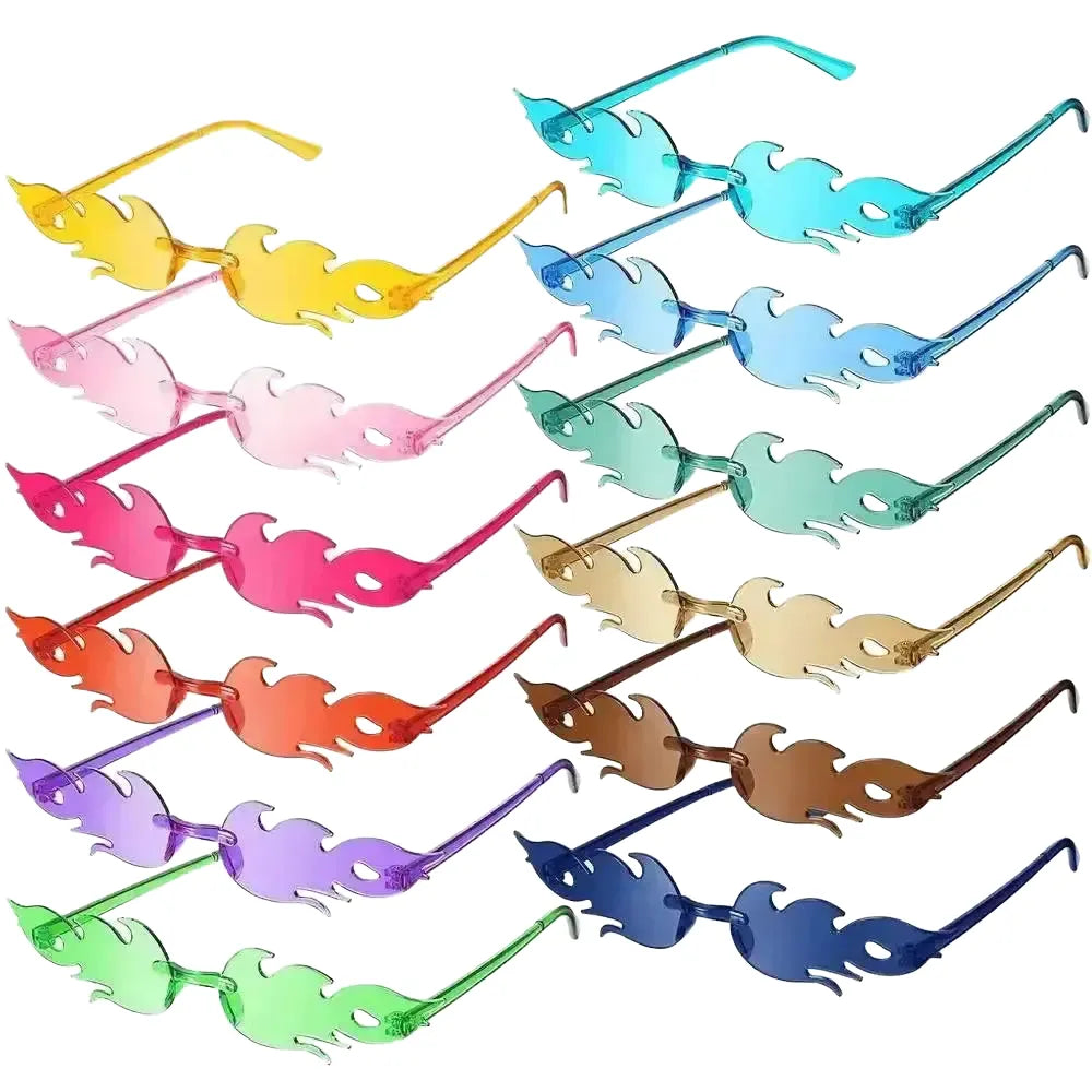 Rimless Flame Sunglasses For Women UV400 Protection
