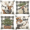 Snowflake Christmas Pillow Covers Set – 4 Decorative Cases