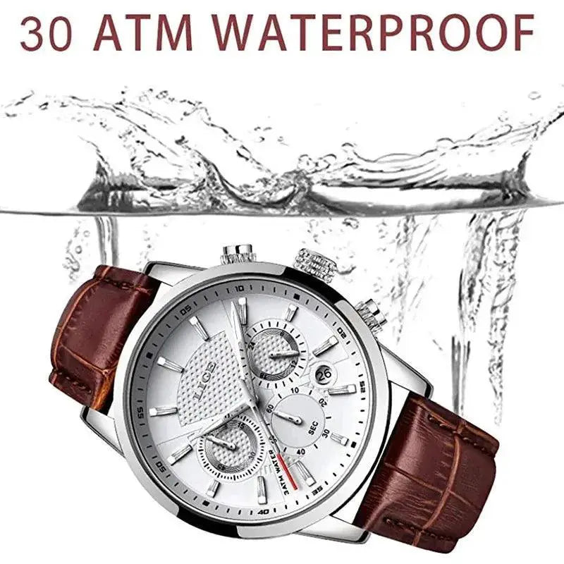 LIGE Chronograph Business Watch for Men Luxury Timepiece