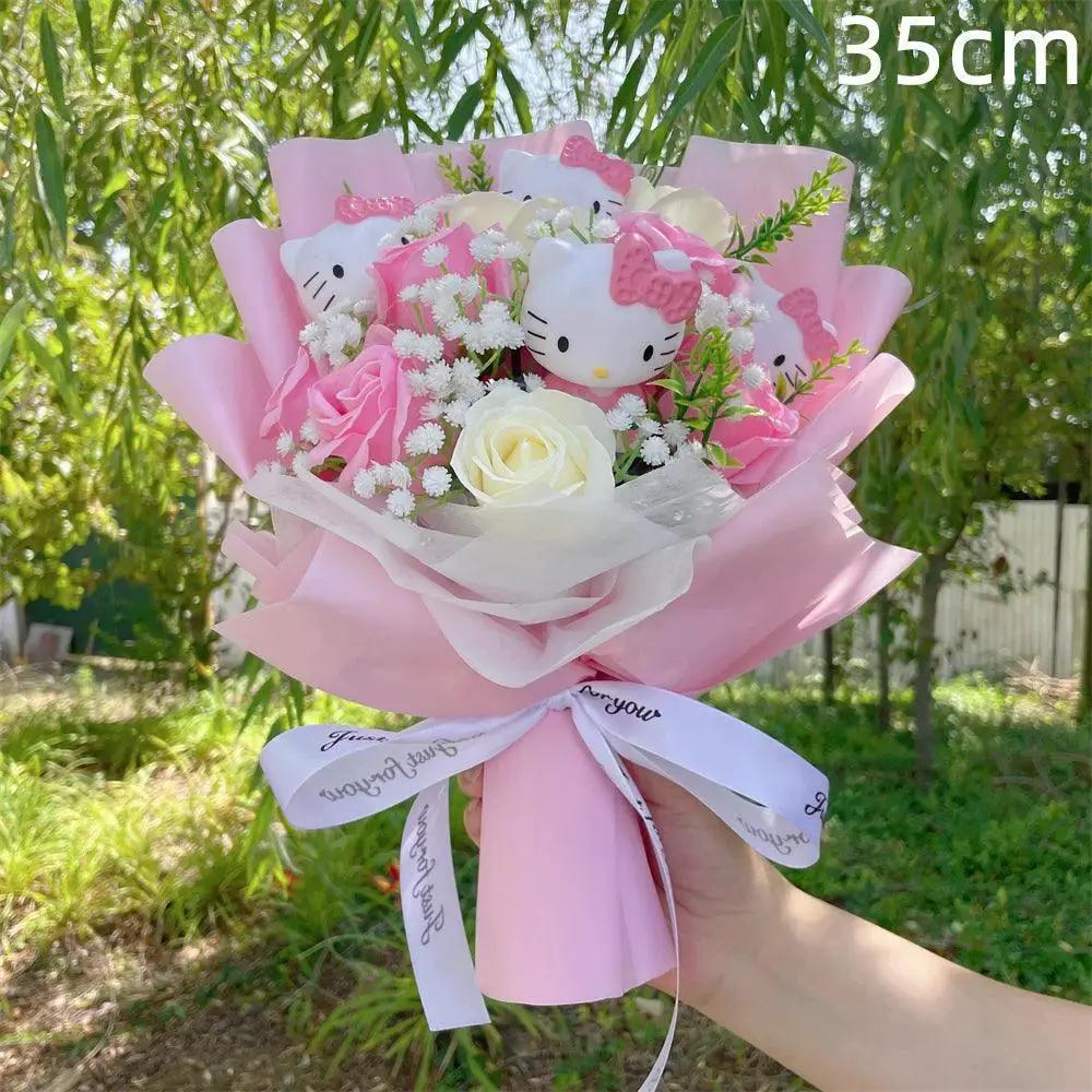 Hello Kitty Plush And Rose Soap Bouquet Gift Set Deluxe