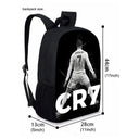Football Black Print Single Layer Backpack for Boy/Girls Best Gifts 2D Flat Cartoon SchoolBag for Children Bags