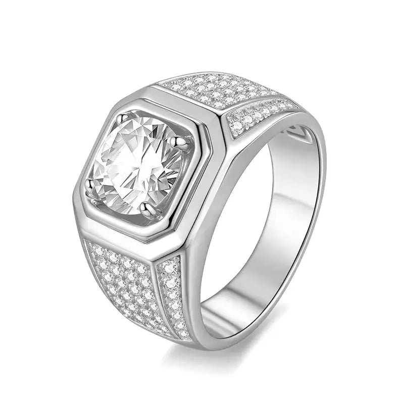 Timeless Moissanite Statement Ring For Men — product image 3