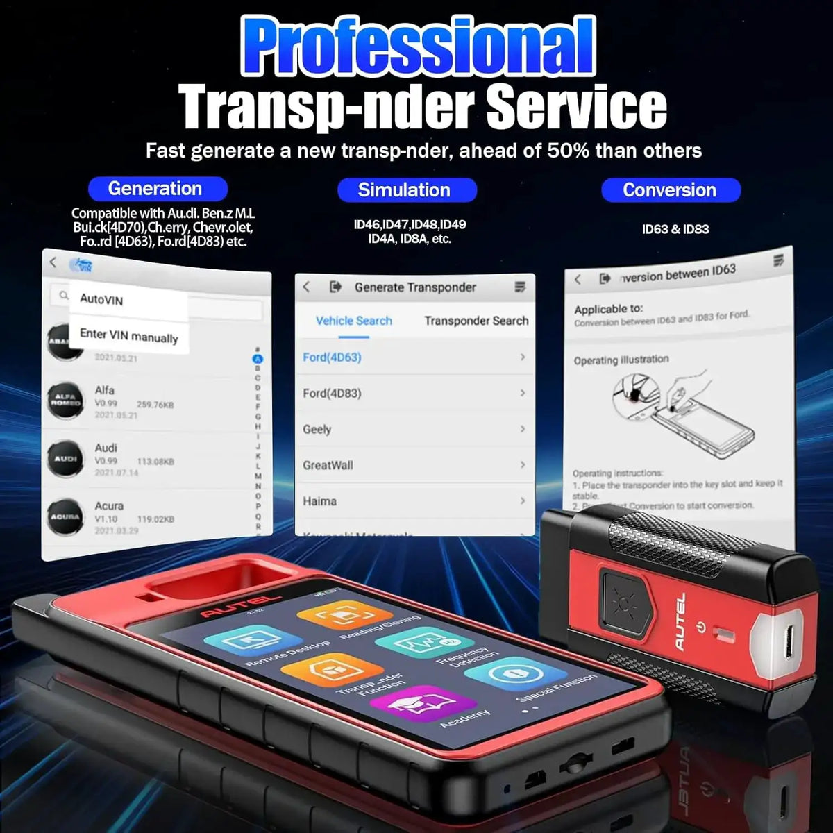Autel MaxiIM Key Fob Programming Immobilizer Tool Autel MaxiIM KM100 — product view 4