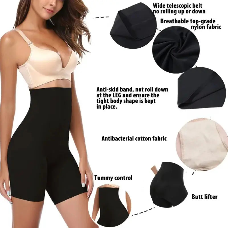 High Waist Body Shaper Shorts for Women Breathable Cotton