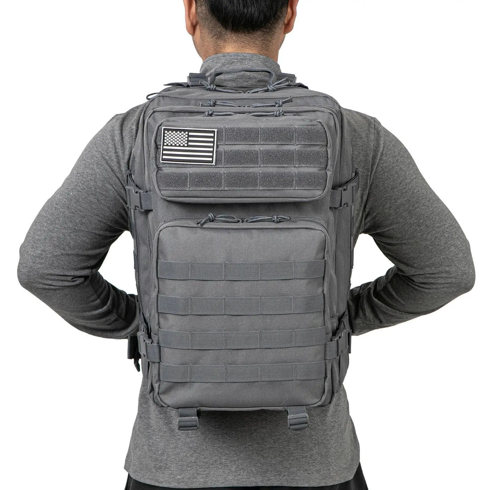 QTQY 45L Tactical Backpack MOLLE Heavy Duty Rucksack