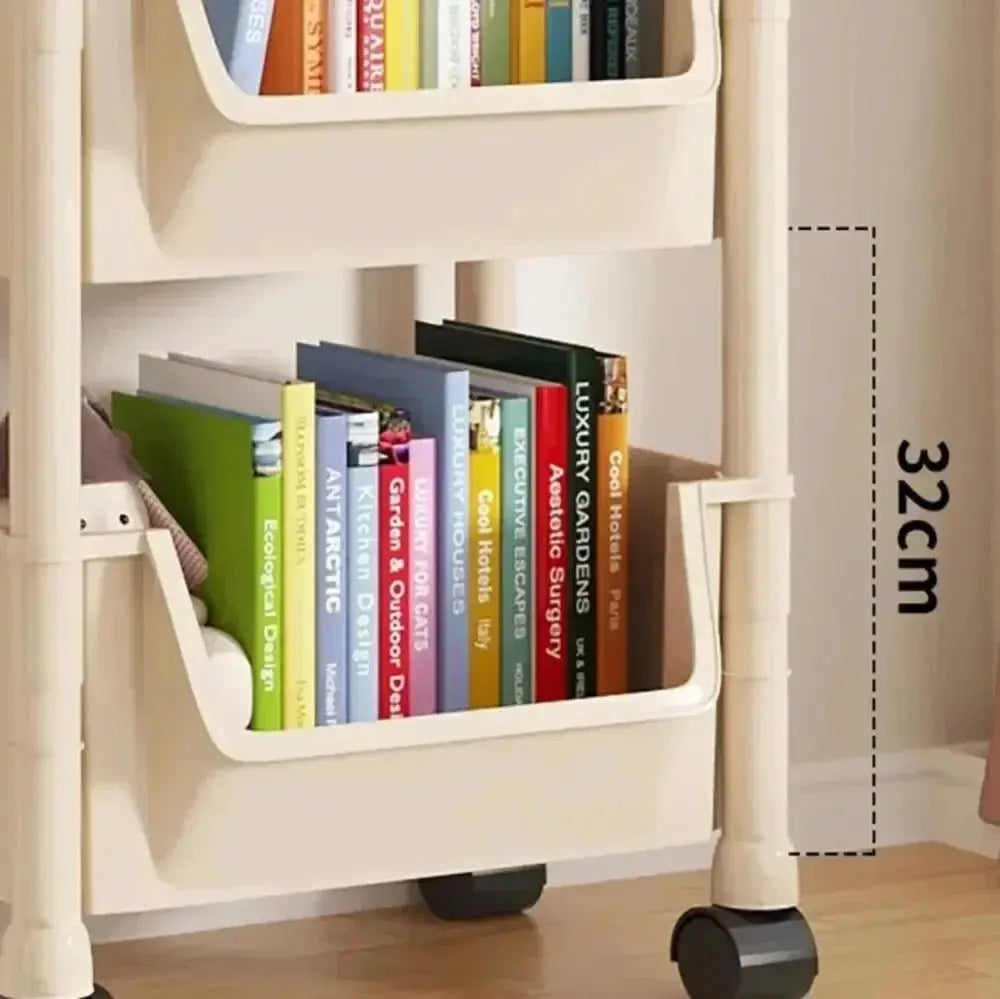Trolley Bookshelf Portable Kitchen Storage Rack On Wheels - OurLum.com
