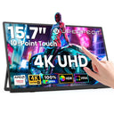 UPERFECT UColor J1 15.7 Inch 4K 10-Point Touchscreen Portable Monitor UHD 3840×2160 HDR Freesync 350Nits IPS Second Screen 16:9 1200:1 USB-C Plug & Play High-Resolution Gaming DIisplay Are Ideal For Laptop PC Mac PS5 Watchin