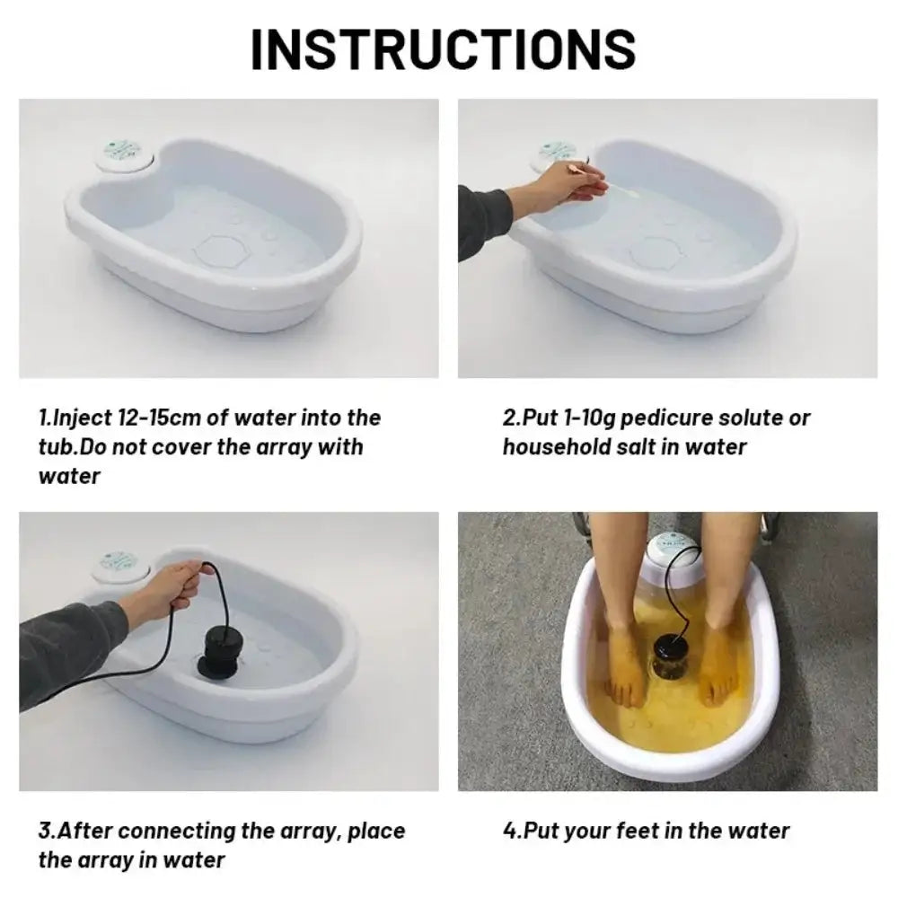 Detoxifying Ion Foot Bath Machine Electric Foot Massage Vibration Deep Cleansing Relax Plantar Muscles Boost Vitality Family Spa