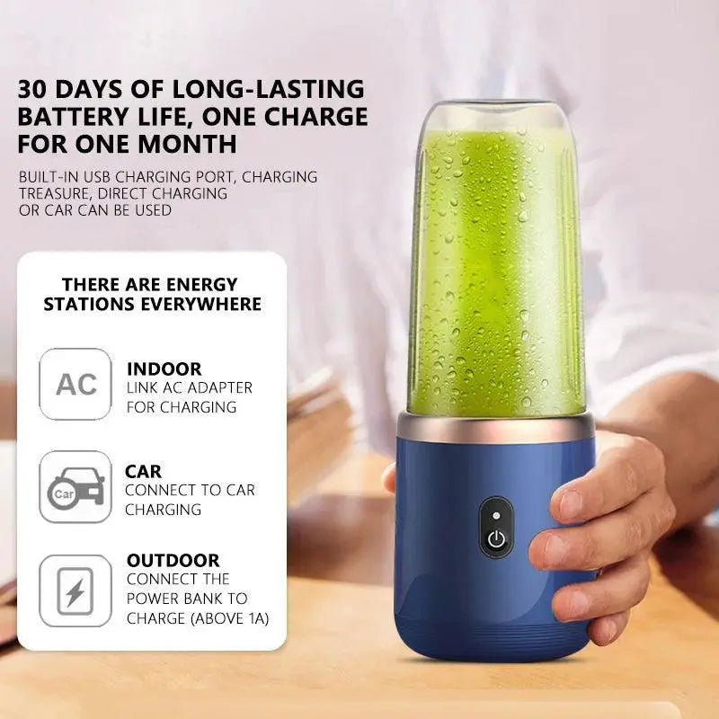 6 Blade Portable Juicer Cup USB Smoothie Blender 500ml