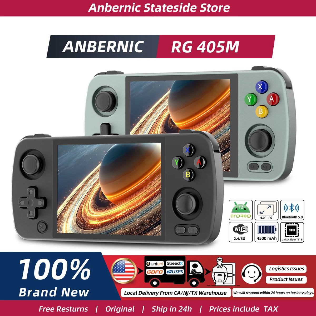 ANBERNIC Metal Handheld Game Console Android System Unisoc Tiger — product view 1
