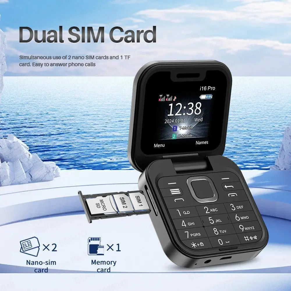 SERVO 2024 Mini Flip Phone 2SIM Small Display Compact Mobile