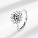 Moissanite Ring in Sterling Silver Classic Round