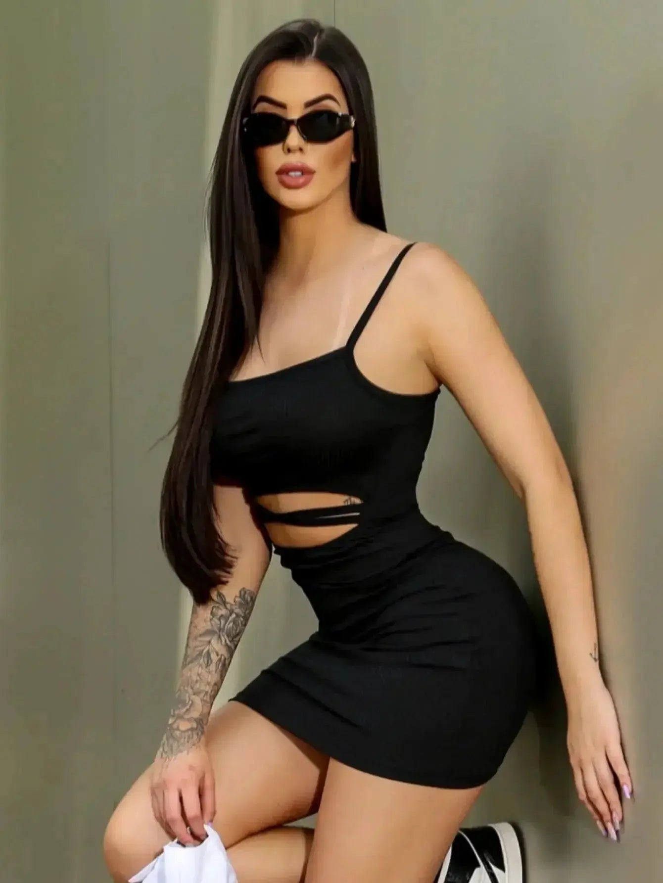 Fashion Blogger Slit Dress With Side Tie For Summer