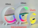 Multifunction RGB Light Bluetooth Speaker Alarm Clock 15W Wireless Charger Stand Pad For iPhone Samsung
