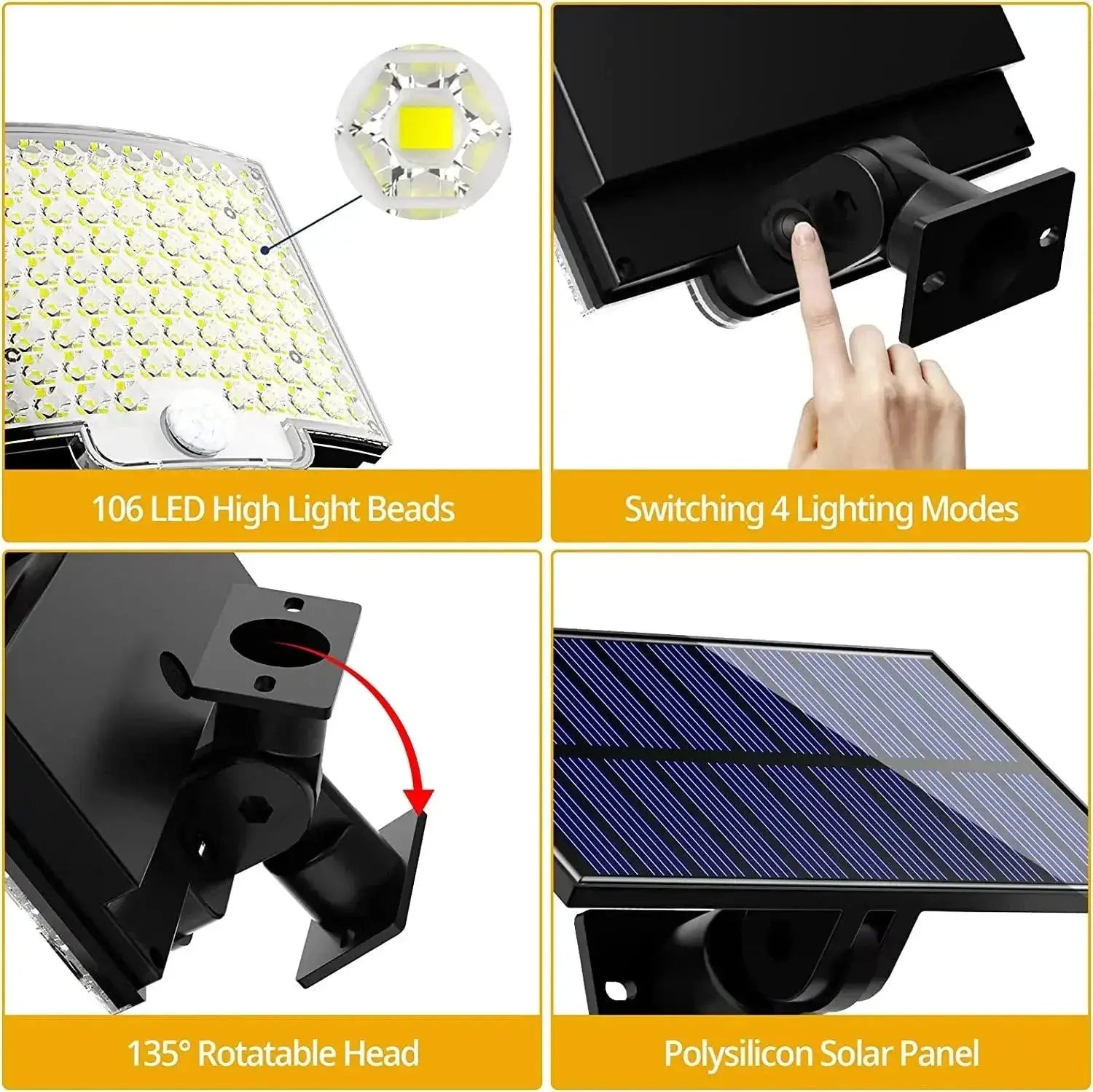 Solar LED Motion Sensor Security Light Outdoor Floodlight