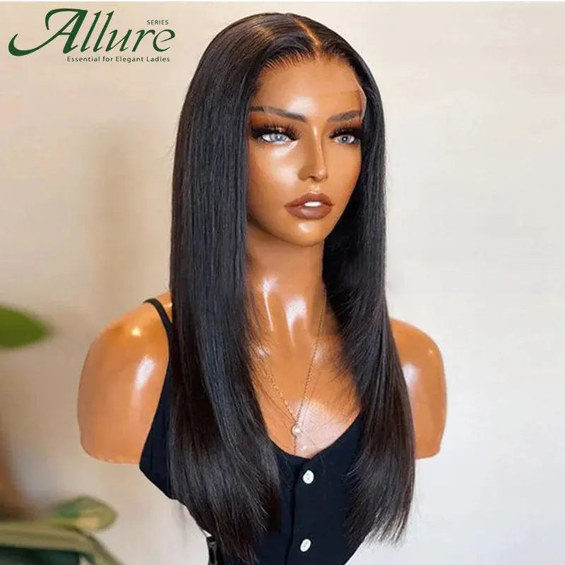 Glueless Long Straight Brazilian Lace Front Wig Pre Plucked