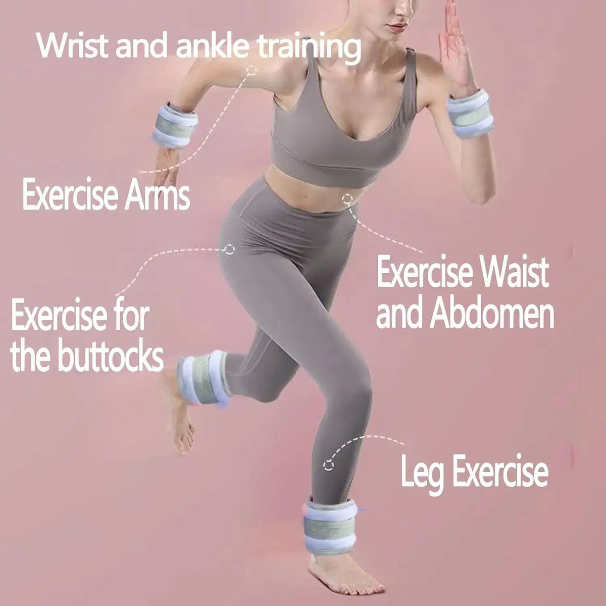 0.25/0.5/0.75KG Wrist Ankle Weight Sandbags Breathable Iron Straps For Fitness Dancing Yoga Running Pilates Leg Power Training