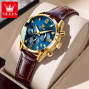 Olevs Womens Leather Casual Watch
