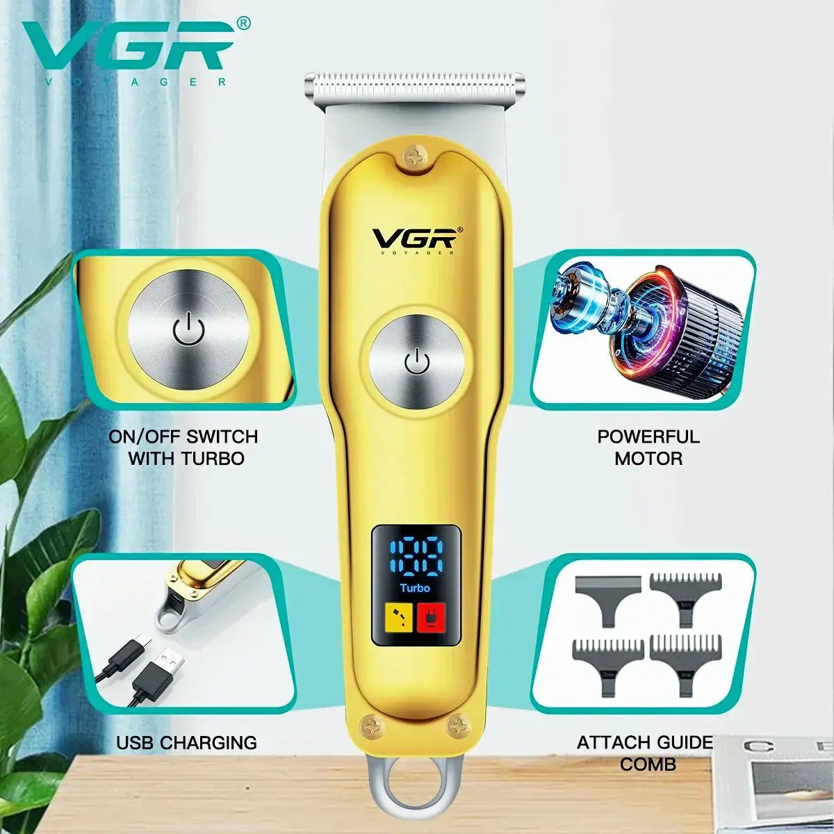 VGR Mini Cordless Hair Clipper V290 For Professional Use