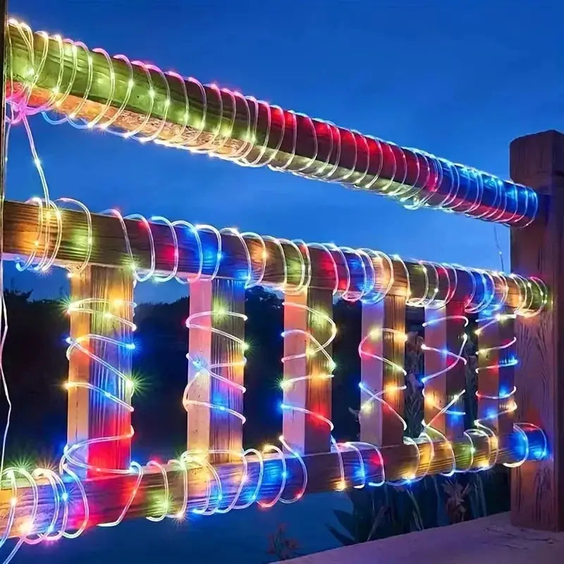 Solar LED String Light 50LED Tube Rope Lights Outdoor