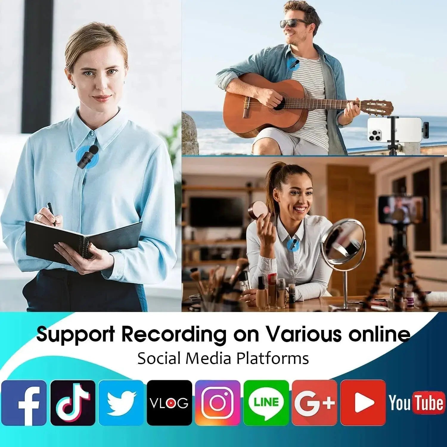 Wireless Lavalier Mic Kit For iOS And Android Devices