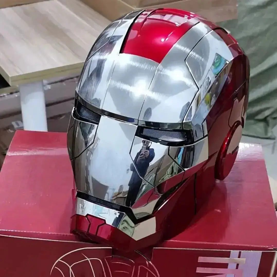 KBGO Black Mk5 Iron Man Helmet The Avengers 1/1 Wearable Helmet Transformable Voice Control Electric Collection Decoration Gift