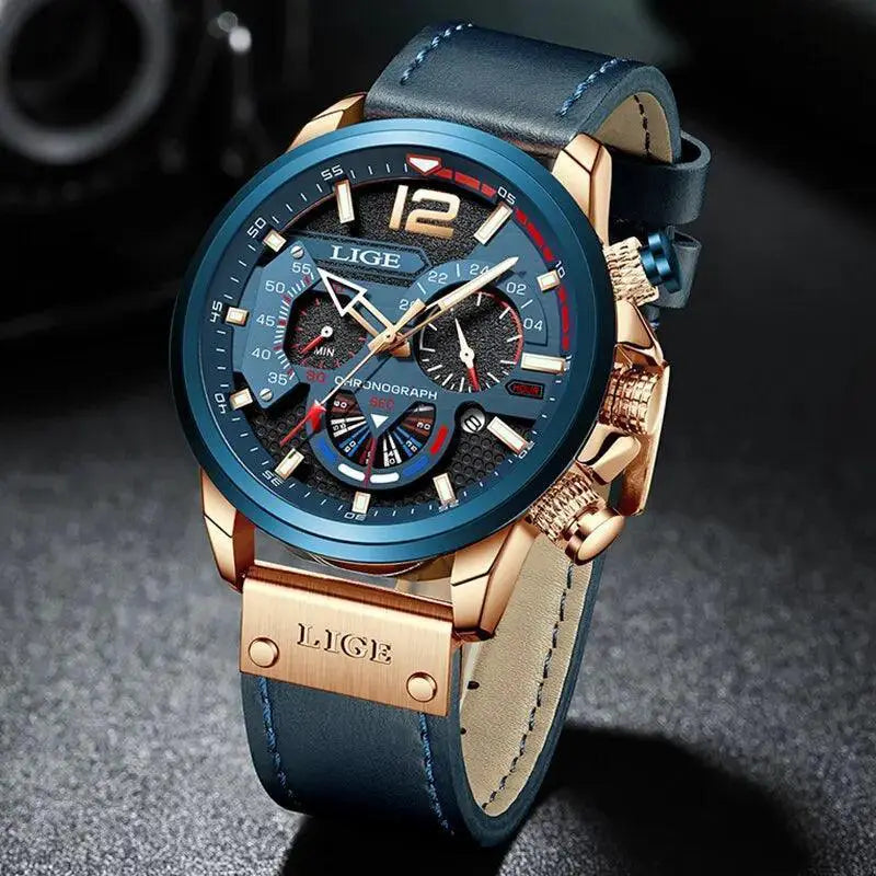 LIGE Chronograph Sport Watch for Athletes and Pilots