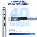 UGOURD USB4 Cable 40Gbps 240W Thunderbolt 4 Type C Fast Charging Cable Thunderbolt3 USB C to C Data Transfer Cable For EGPU