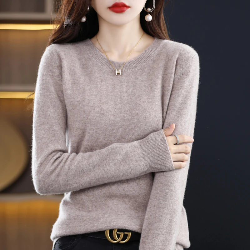 Crew Neck Wool Knit Sweater