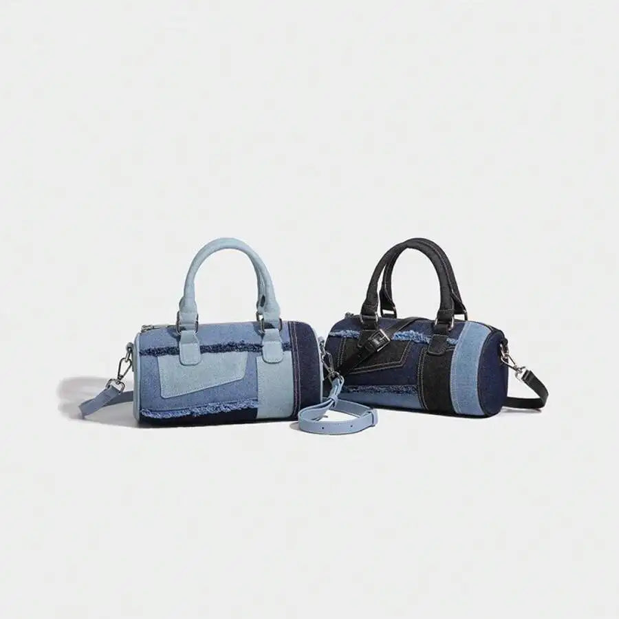 Niche Design Splicing Denim Crossbody