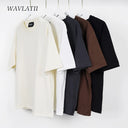 WAVLATII Oversized Summer T Shirts for Women Men Brown Tees