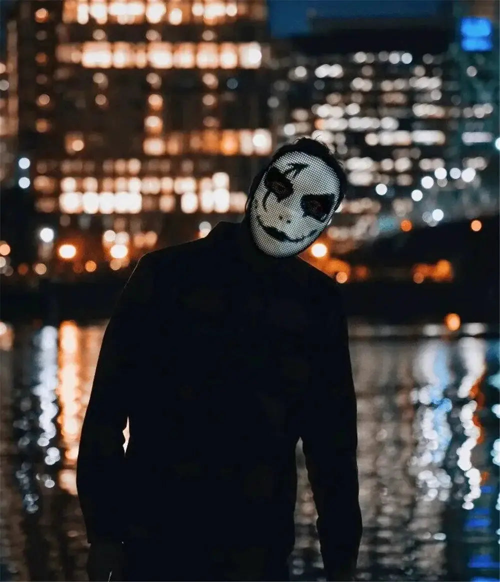 Bluetooth LED Mask Glowing Robot Party Halloween Gift