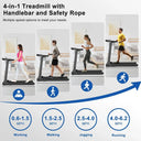 Quiet Home Walking Pad Treadmill With Handle Bar Space Saving