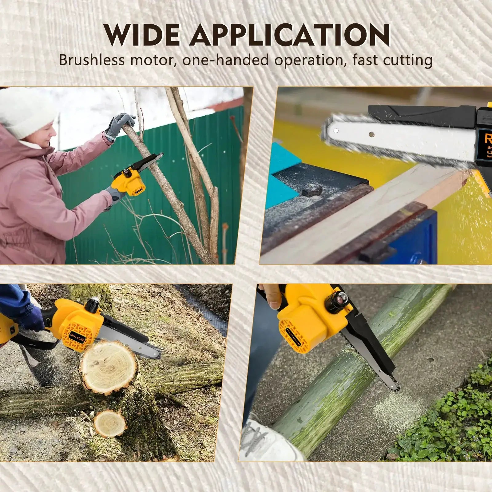 Powerful Cordless 6 Inch Mini Chainsaw Lightweight Electric