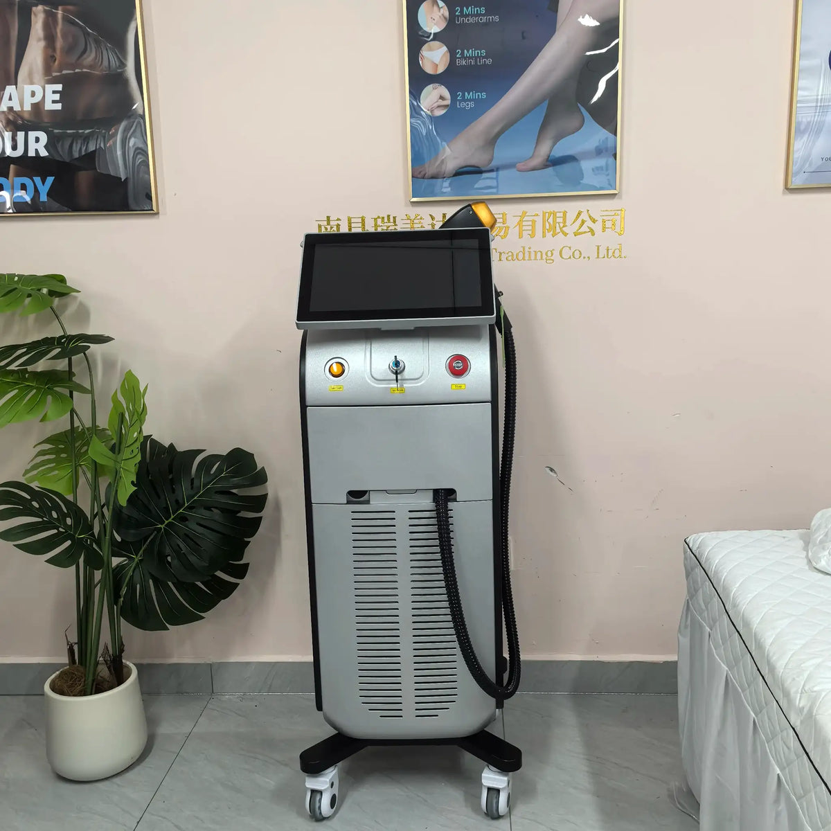 FAC 5000W Four Wavelength Ice Titanium Laser Machine, Vertical Black Silver Hair Removal & Picosecond Tattoo Removal Device